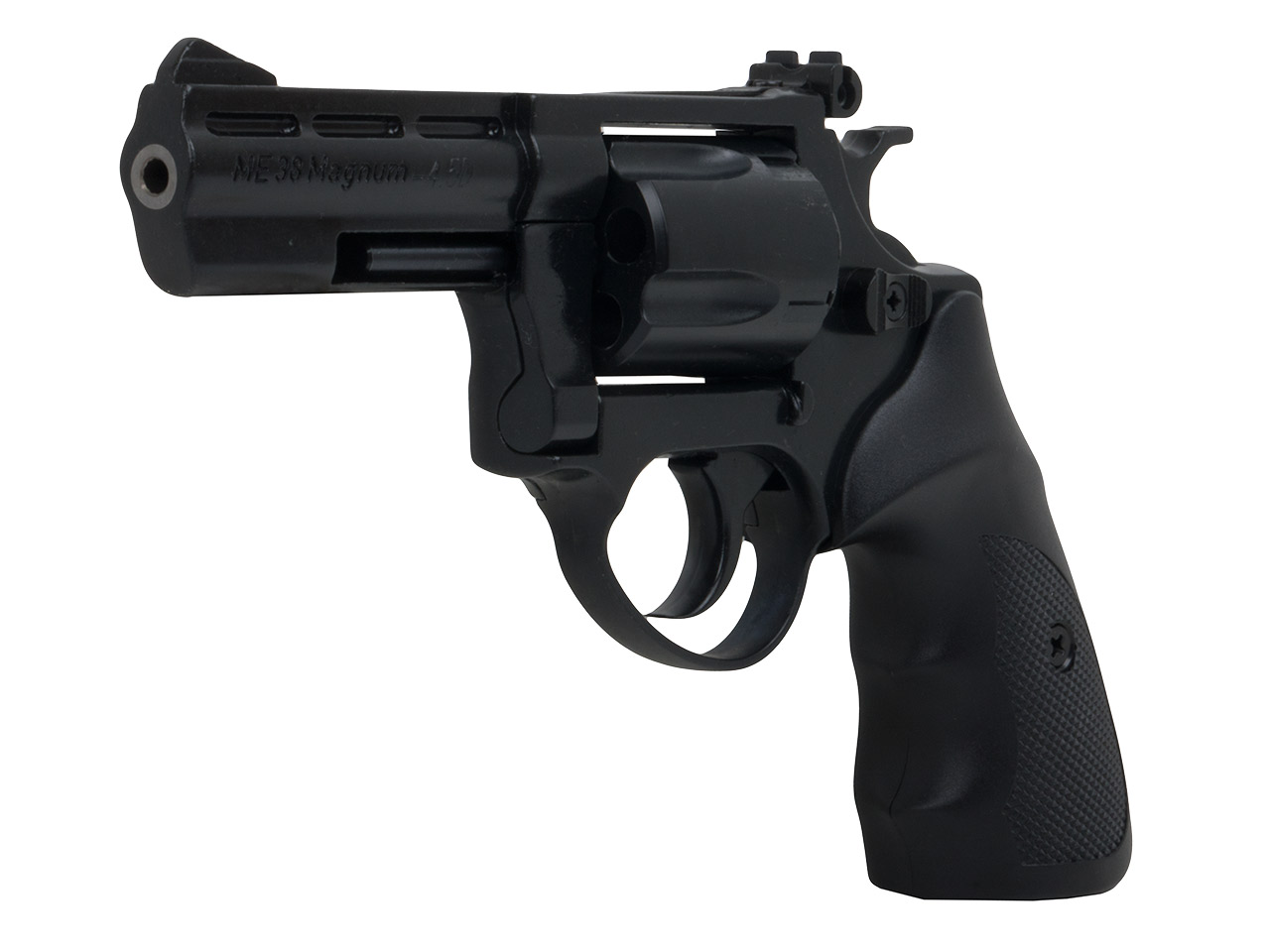 LEP Druckluft Revolver ME 38 Magnum brüniert Kaliber 4,5 mm (P18) <b>+ Handpumpe LEP Patronen Diabolos</b>