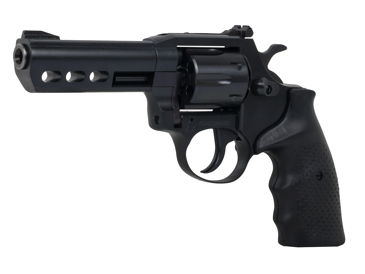 Schreckschuss Revolver Steel Dog 4 Zoll Duty TAC brüniert Stahl Kaliber .209 Zündhütchen (P18)