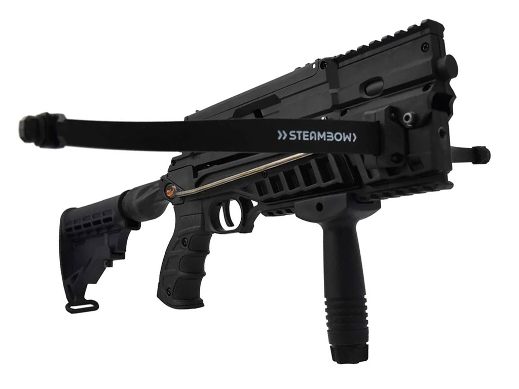 Multishot Pistolenarmbrust Steambow AR-6 Stinger II Tactical 55 Ibs Tuning Abzug Schnellwechsel-Wurfarmsystem inklusive Zubehör (P18)