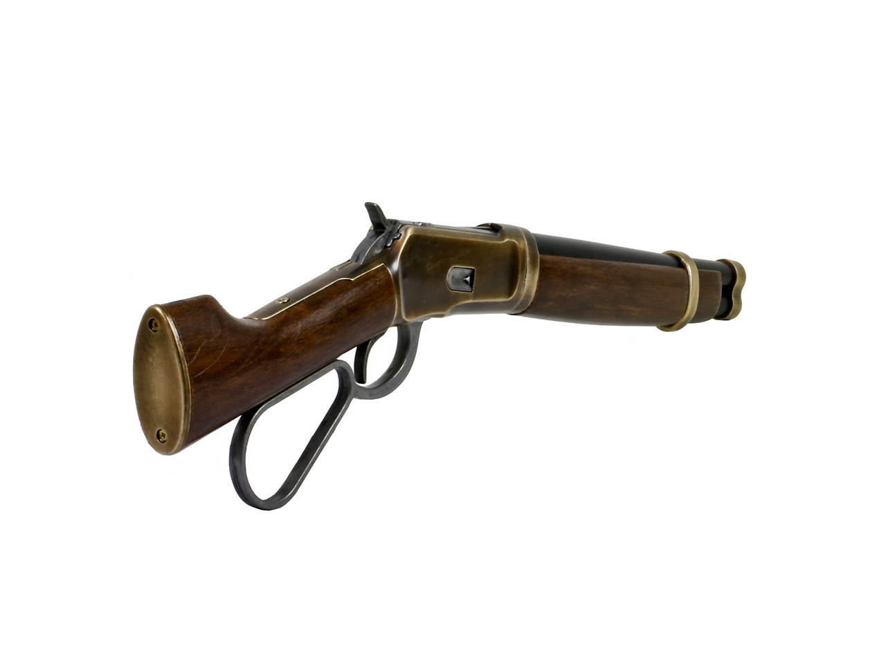 Deko Westerngewehr Kolser Winchester Mare\'s Leg Short voll beweglich Länge 55 cm messing