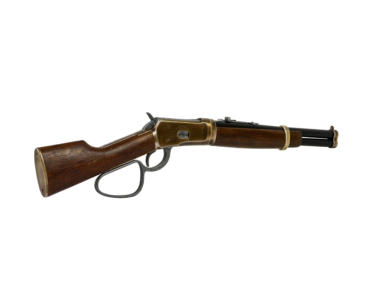 Deko Westerngewehr Kolser Winchester Mare\'s Leg 26 Zoll voll beweglich Länge 67 cm messing