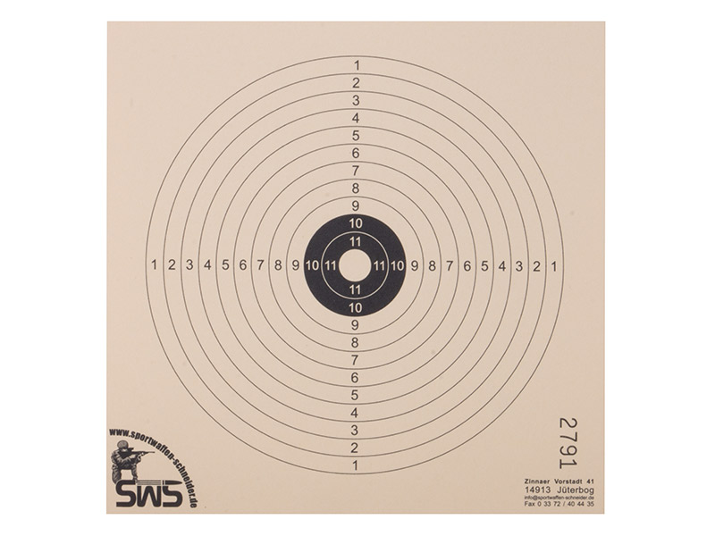 Luftgewehr Zielscheibe Wettkampf LG-Scheibe 12er Ring 14 x 14 cm 100 Stück