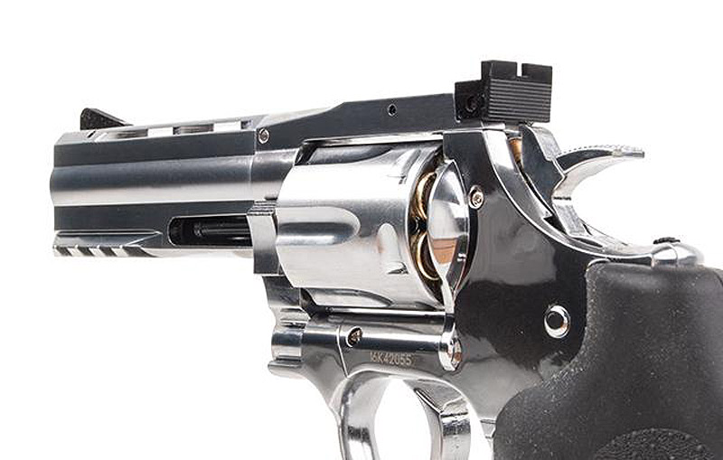 CO2 Revolver Dan Wesson 715 4 Zoll vernickelt Kaliber 4,5 mm Diabolo (P18)
