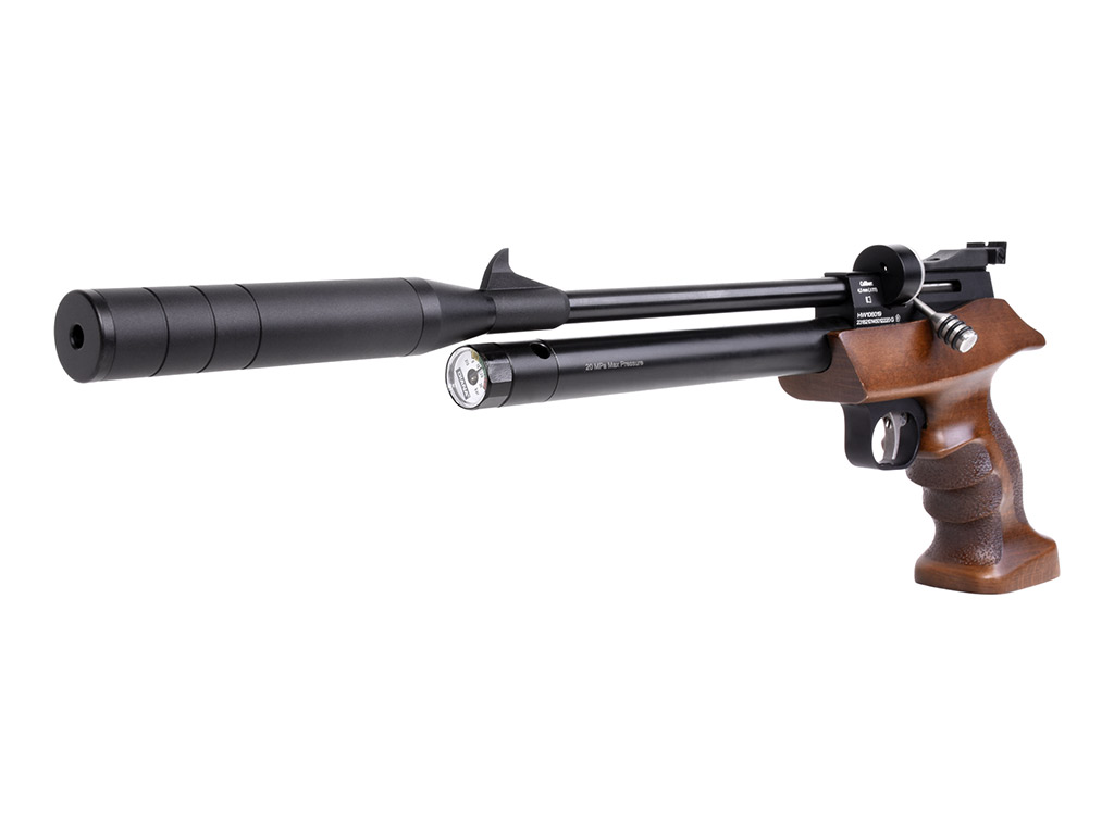 Pressluftpistole Diana Bandit Gen II Holz Matchgriff mit Fischhaut Schalldämpfer Kaliber 5,5 mm Diabolo (P18)