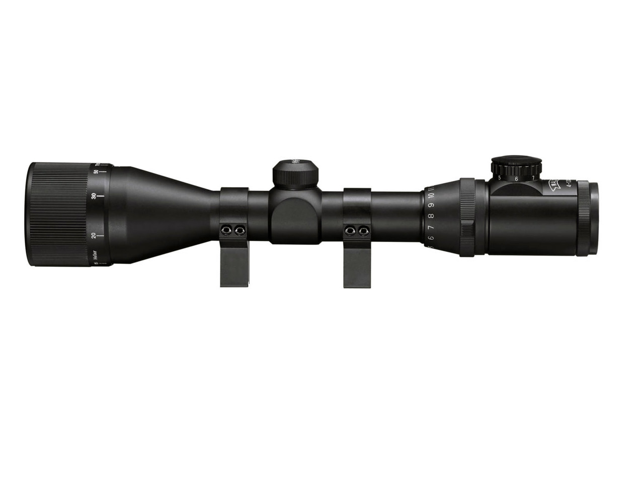 Luftgewehr Zielfernrohr Walther 4-12x50 CI, Leuchtabsehen Mil Dot, mit Ringmontagen für 11 mm Prismenschiene