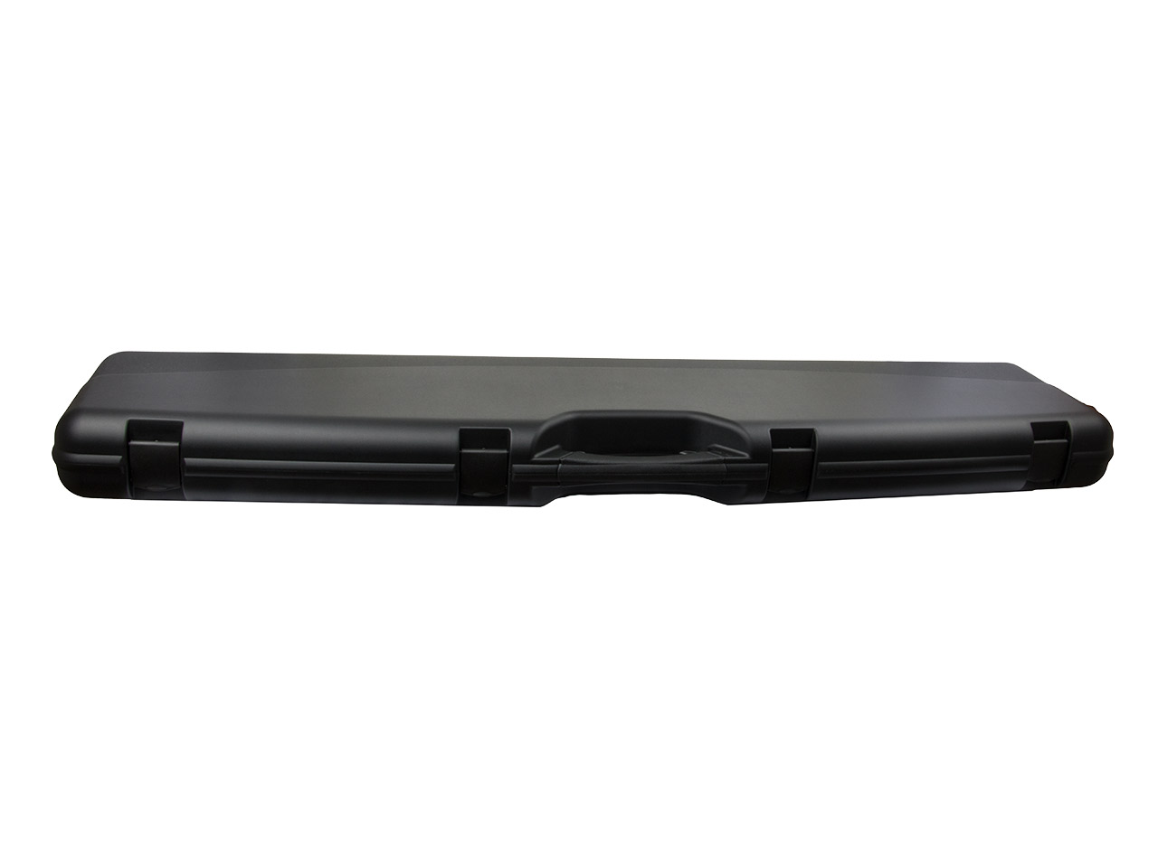 Gewehrkoffer Transportkoffer 138 x 28 cm Messingscharniere Kunststoff Noppenschaumeinlage 4 Schnappverschlüsse schwarz
