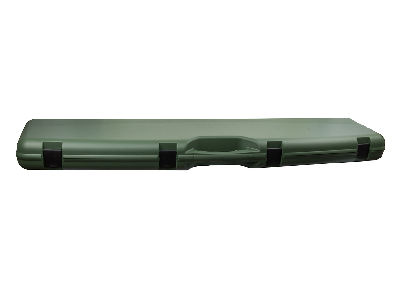 Gewehrkoffer Transportkoffer 138 x 28 cm Messingscharniere Kunststoff Noppenschaumeinlage 4 Schnappverschlüsse grün