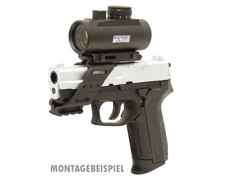 Pistolenmontage universal für Pistolen mit 22 mm Unterlaufschiene Kunststoff für Optiken oder andere Anbauteile