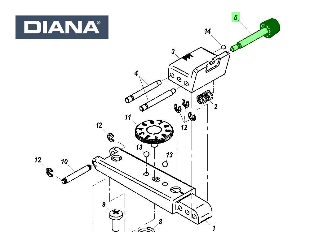 Seitenstellschraube für Mikrometervisier montiert Standard Kimme für alle Diana Modelle, Ersatzteil