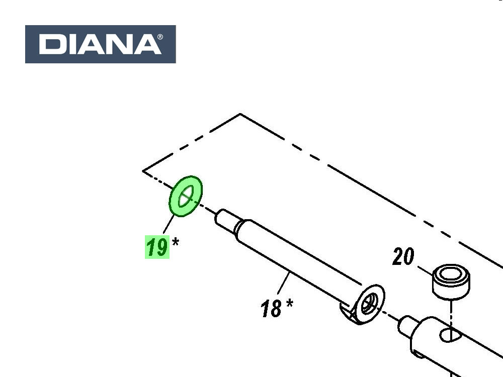 O-Ring für Kugelstößel für Pressluftgewehr Diana P1000, Kaliber 5,5 mm