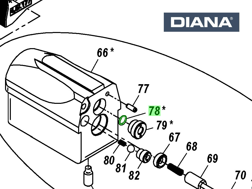 O-Ring für Kugelführung Diana Pressluftgewehr P1000 Kaliber 4,5 mm