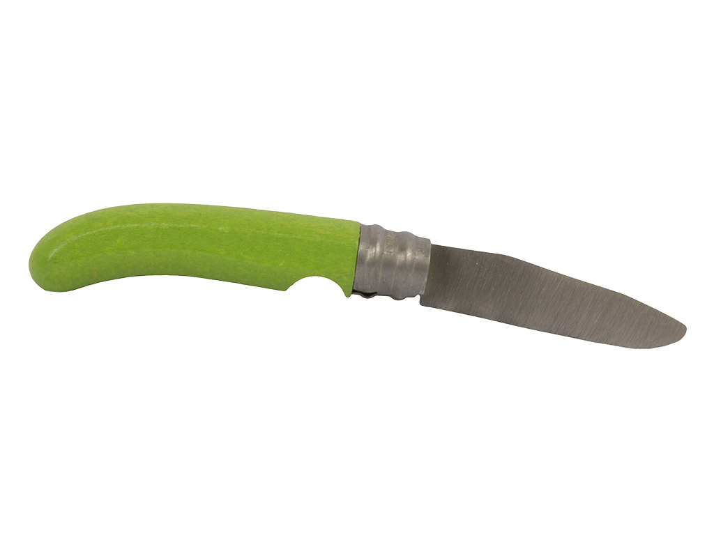 Taschenmesser Kinder Schnitzmesser Verdier Stahl Klingenlänge 7,5 cm mit abgerundeter Spitze Fingermulde grün