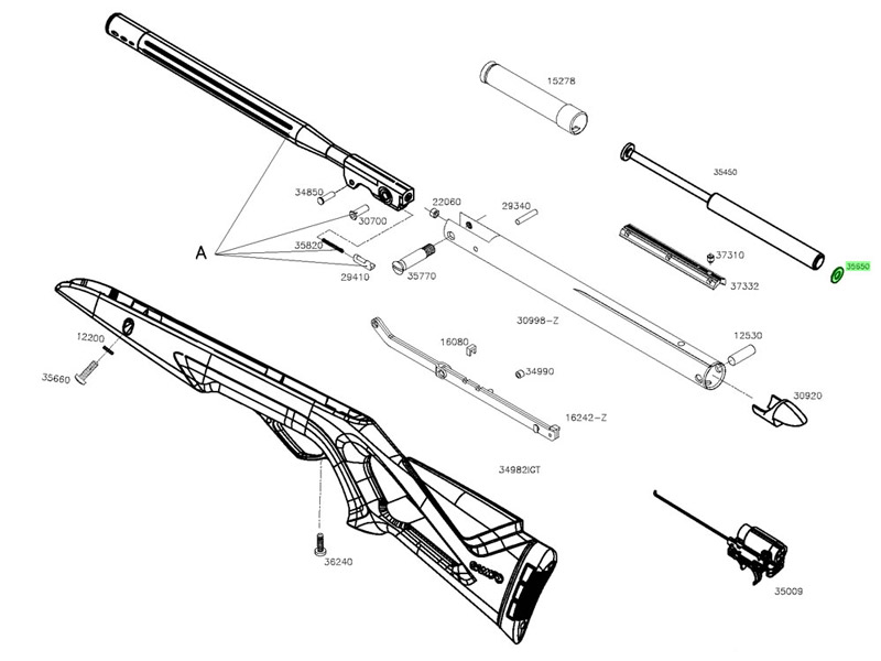 Scheibe für Gasdruckfeder für Luftgewehr  Gamo IGT Modelle, Erstazteil