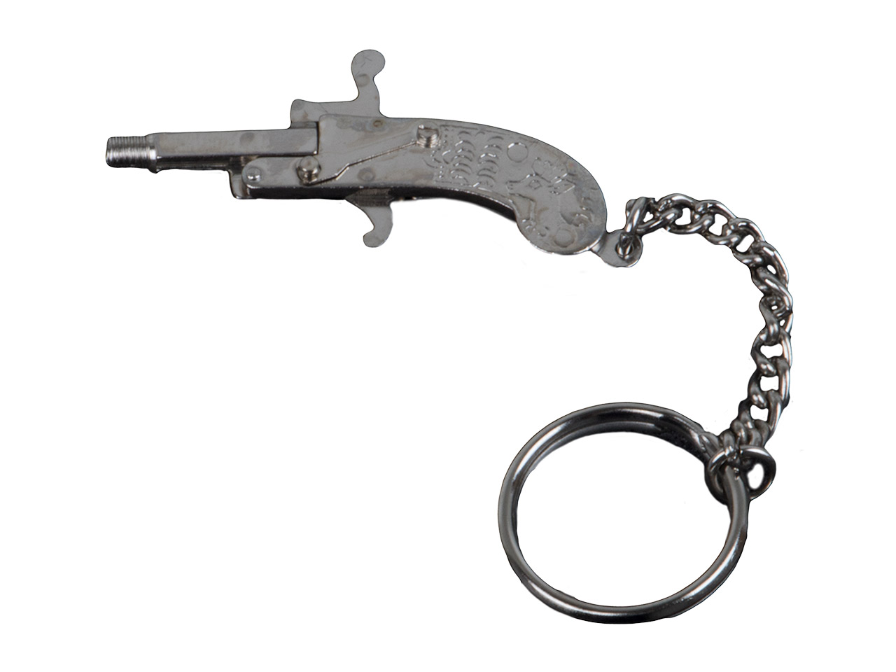 Original Berloque Mini Pistole vernickelt inklusive Knallkapseln und Leuchtsterne in silberfarbender Dose Kaliber 2 mm (P18)