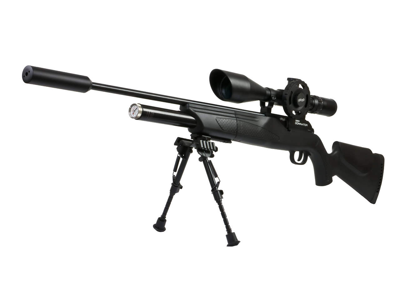 Pressluftgewehr Walther 1250 Dominator FT Set, Kunststoffschaft, mit Zielfernrohr, Schalldämpfer und Zweibein, Kaliber 4,5 mm (P18)
