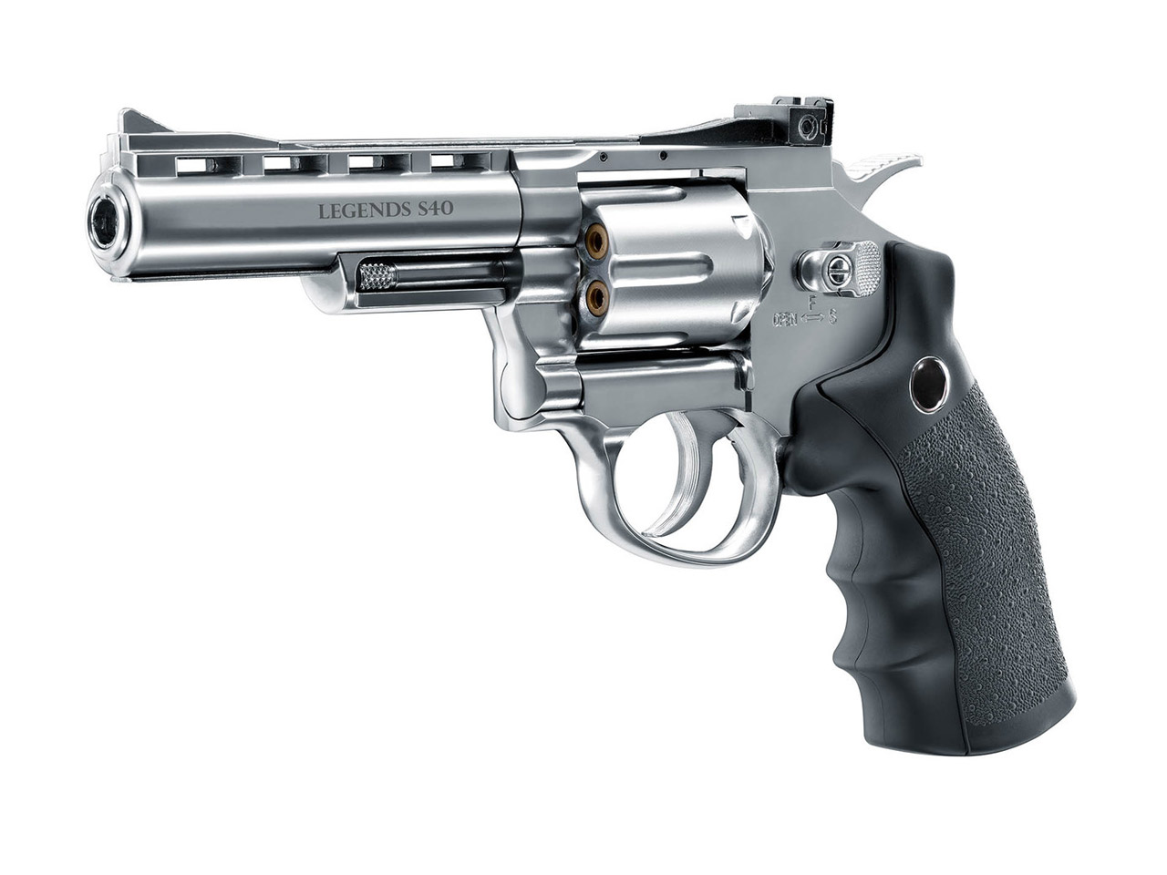 CO2 Revolver Umarex Legends S40 4 Zoll Lauf Vollmetall Nickel Finish Kaliber 4,5 mm Diabolo (P18)