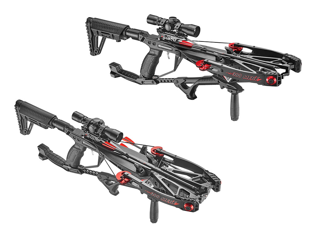 Compound Armbrust EK Archery Cobra System Siege, 150 lbs, schwarz, inkl. Zielfernrohr, Zweibein und Zubehör (P18)