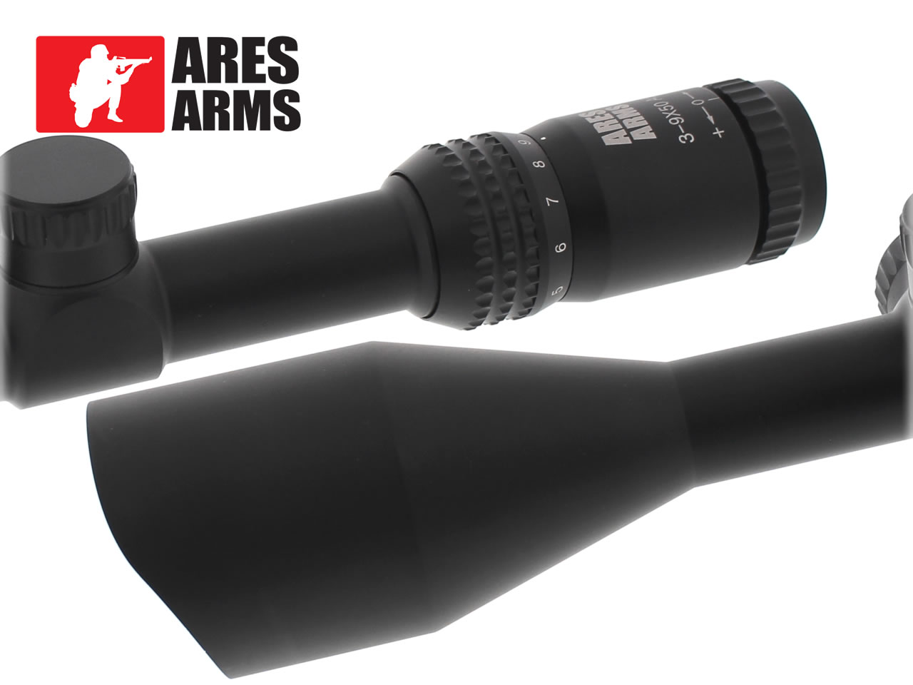 ARES ARMS  Ziefernrohr 3-9x50 inkl. Montage Absehen 8A, vergütete Optik
