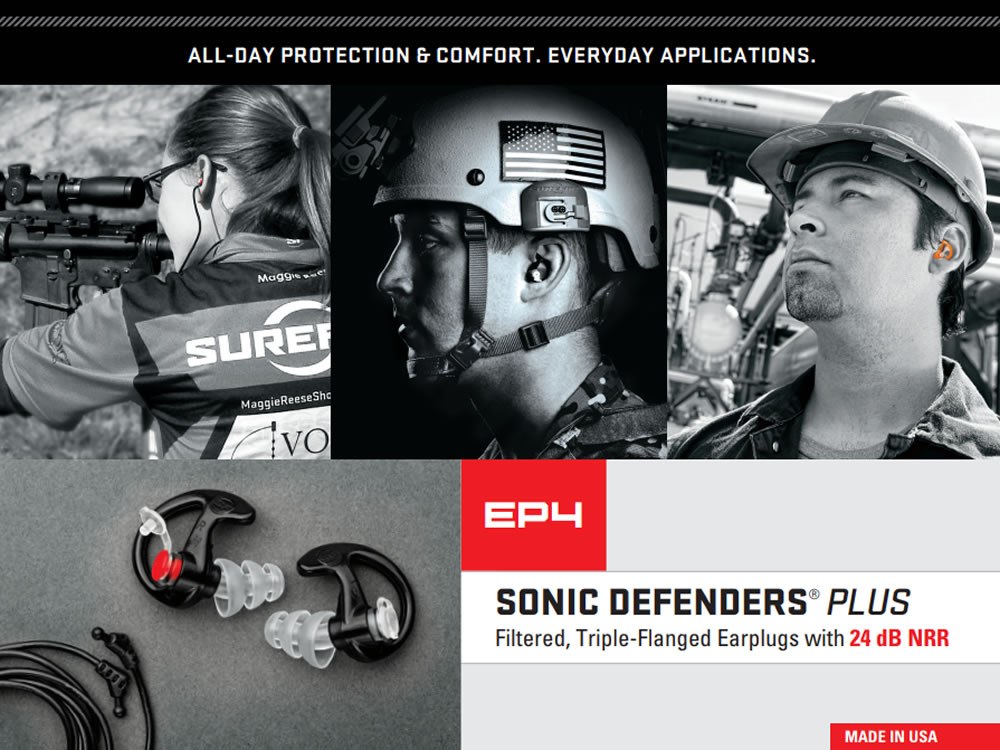 Surefire Gehörschutz EP4 Sonic Defender Plus, -24 dB, mit Filter, clear, Medium