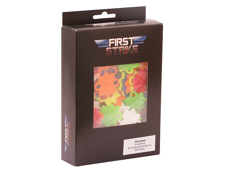 Bunte Plastiksterne Schießbudensterne First Strike Kunststoff-Sterne, verschiedene Farben, 200 Stück