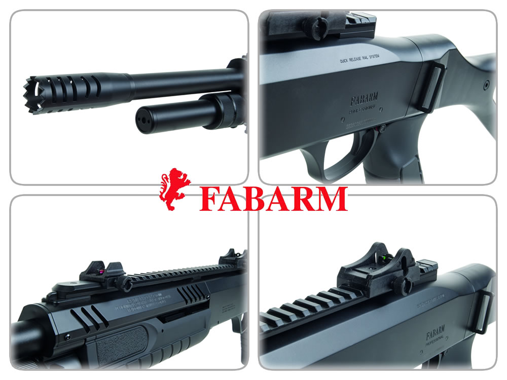 Softairgewehr Pumpgun FABARM STF12, Federdruck, 18 Zoll Lauf, 3x10 Schuss, schwarz, Kaliber 6 mm BB (P18)