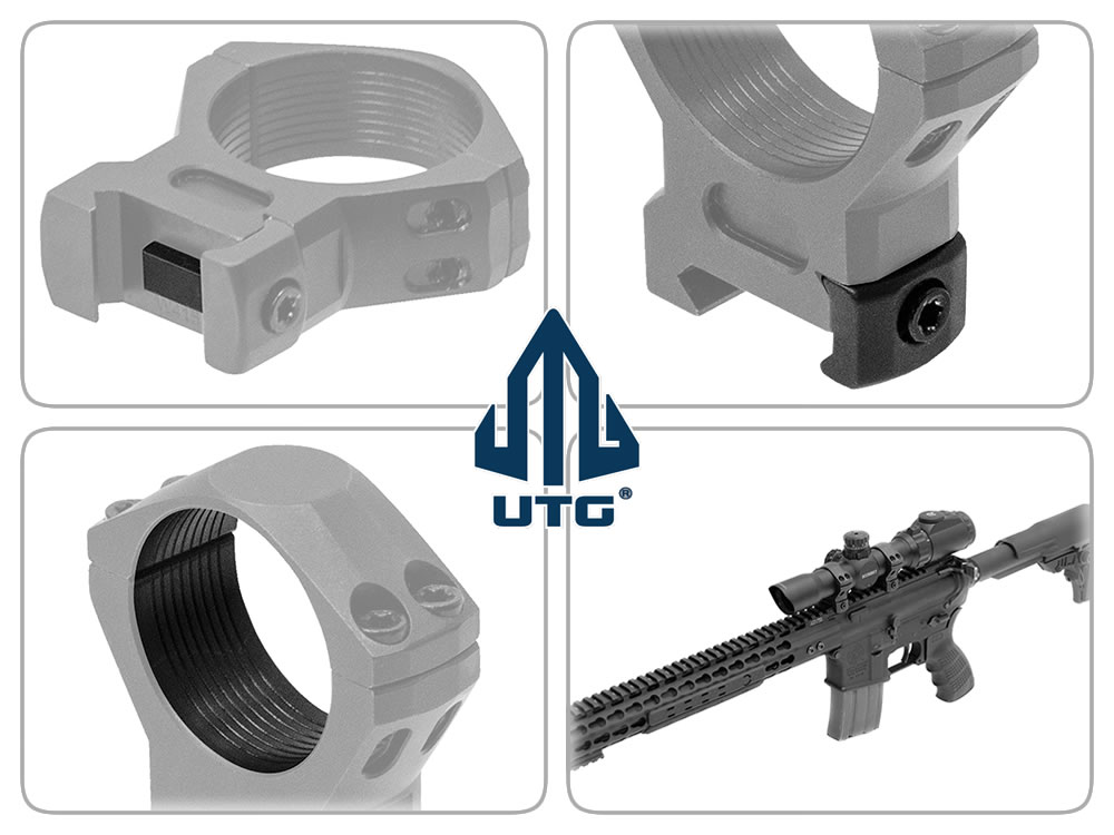 Ringmontage Stahlmontage UTG medium Ringdurchmesser 34 mm für 22 mm für Weaver-, Picatinny-Schiene