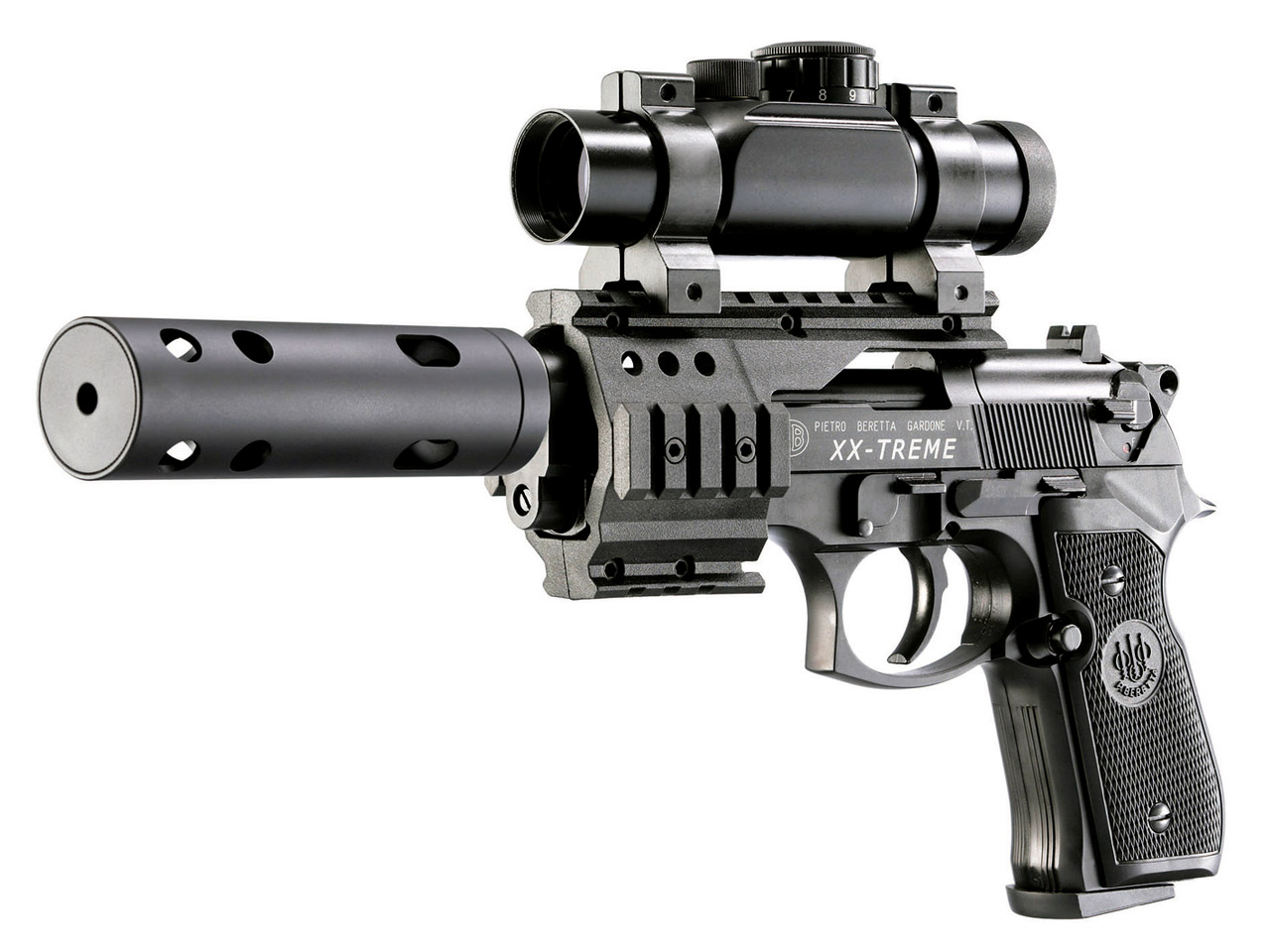 CO2 Pistole Beretta M92 FS XX-Treme schwarz Red Dot Top Point I Kaliber 4,5 mm (P18) <b>+ Diabolos CO2 Kapsel</b>