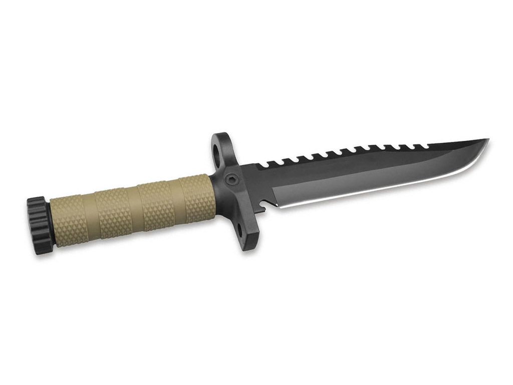 Outdoormesser Böker Magnum M-Spec Survival Knife Stahl Klingenlänge 20 cm inklusive schwarze Scheide (P18)