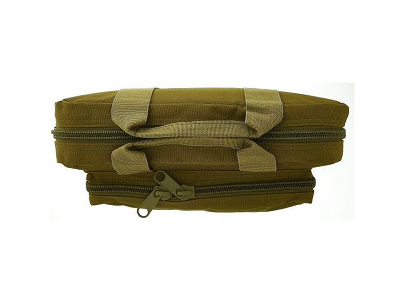Pistolentasche Transporttasche Coptex 30 x 20 cm abschließbar Polyester Zusatztasche mit 5 Gummizüge tan