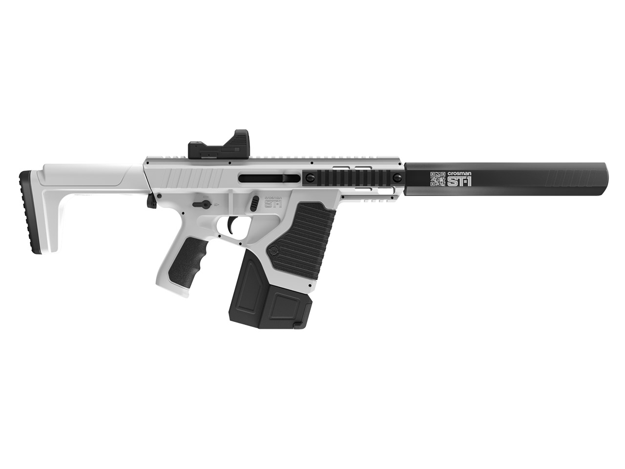 CO2 Gewehr und Pistole Crosman ST-1 weißer Kunststoffschaft Kaliber 4,5 mm BB (P18)