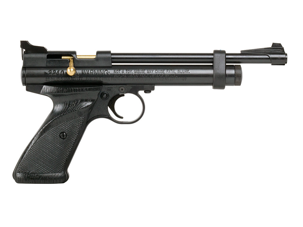 CO2 Pistole Crosman 2240 Silencer Kaliber 5,5 mm Diabolo (P18)<b>+ Schalldämpfer Adapter Prismenschiene Zeilfernrohr 2x20 Koffer</b>