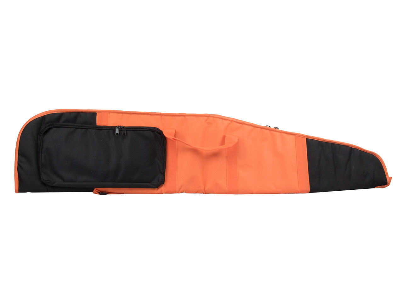 Gewehrfutteral Gewehrtasche 110 x 23 cm abschließbar Polyester Tragegurt Trageriemen Aussentasche schwarz orange