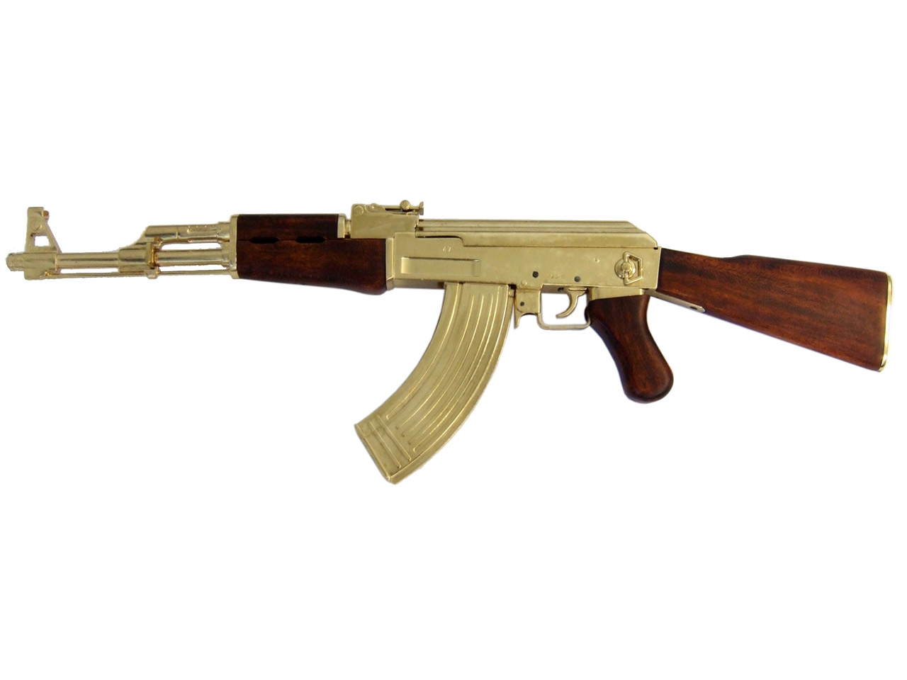 Denix Deko Sturmgewehr Kalashnikov AK 47 Gold Edition, Russland 1947, Länge 87 cm