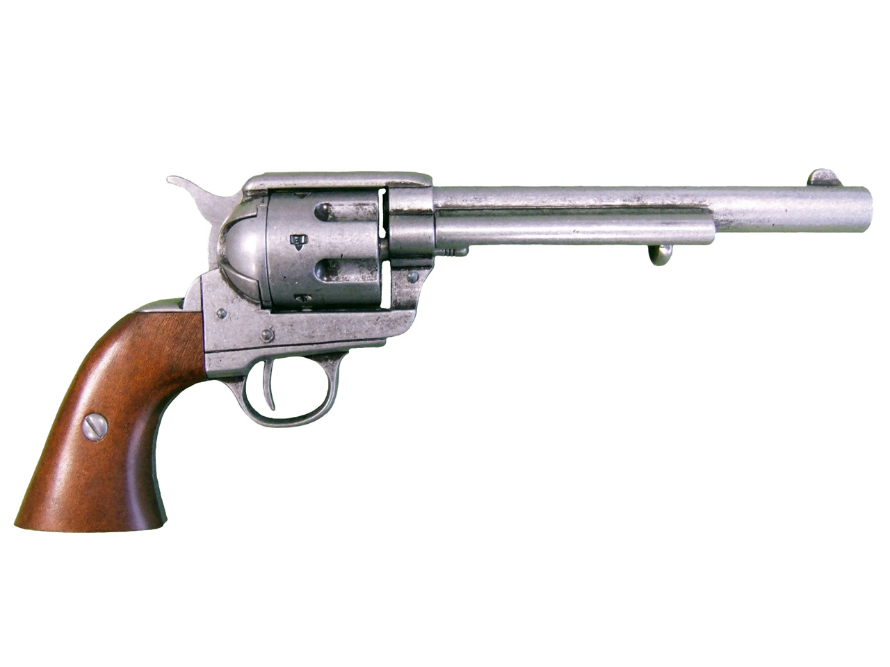 Deko Revolver Denix Colt Peacemaker 1873 7,5 Zoll Kaliber .45 grau Holzgriffschalen