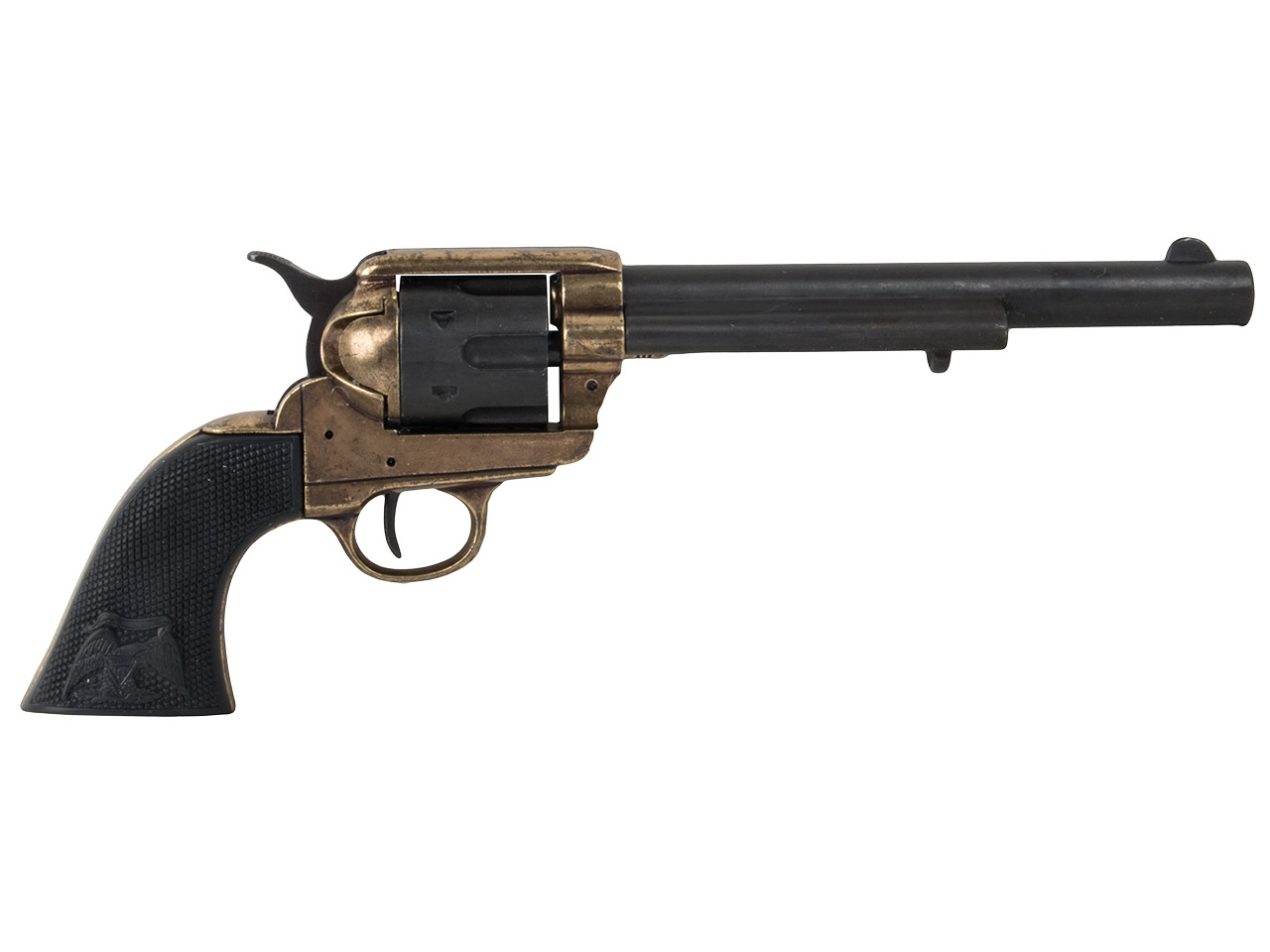 Deko Revolver Denix Colt Peacemaker 1873 7,5 Zoll Kaliber .45 messing schwarz Kunstharzgriff