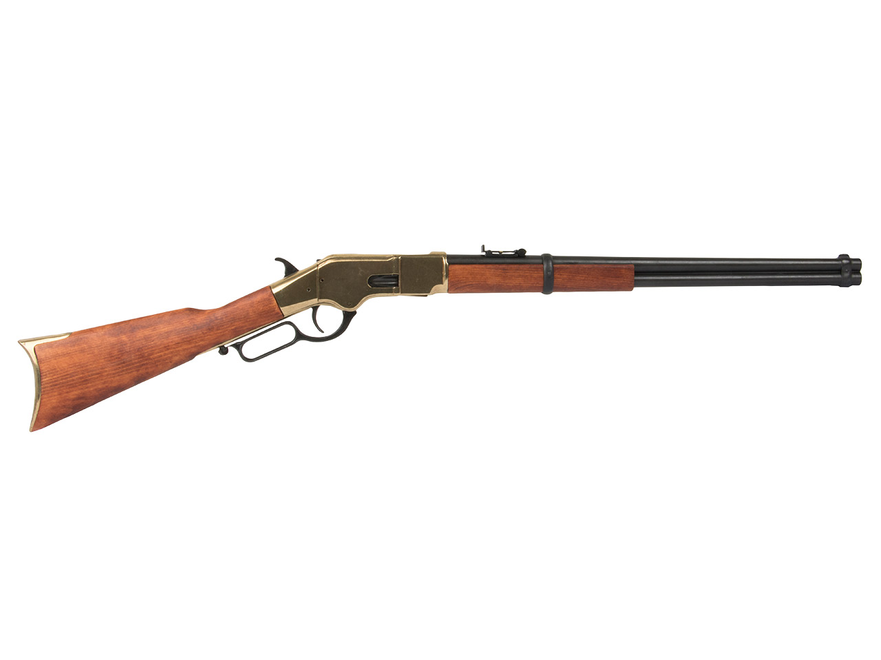Deko Gewehr Winchester USA 1866 Carbine lever action voll beweglich Länge 100 cm messing