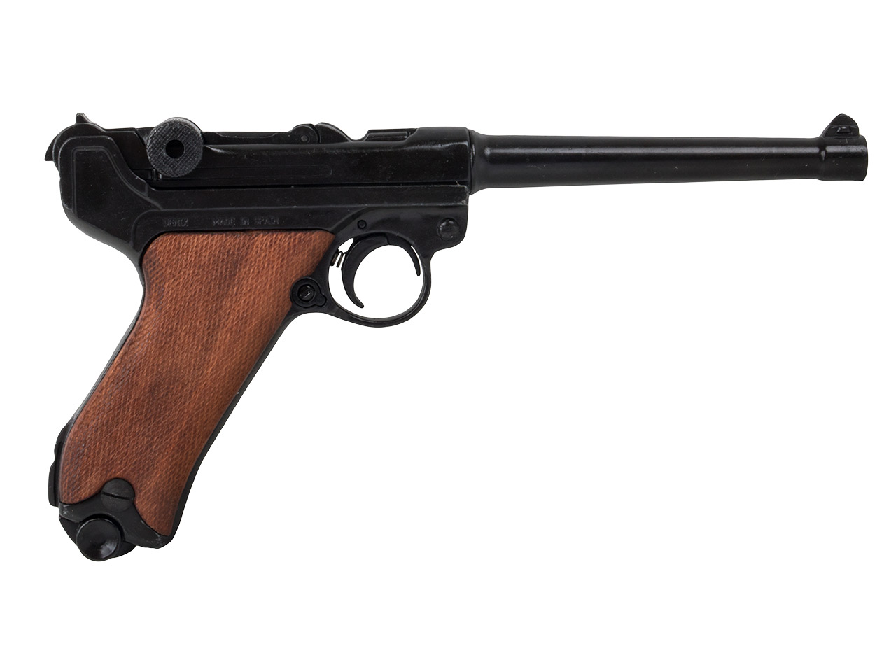 Denix Deko Pistole Luger P08 Deutschland 1898 Länge 30 cm schwarz Holzgriffschalen