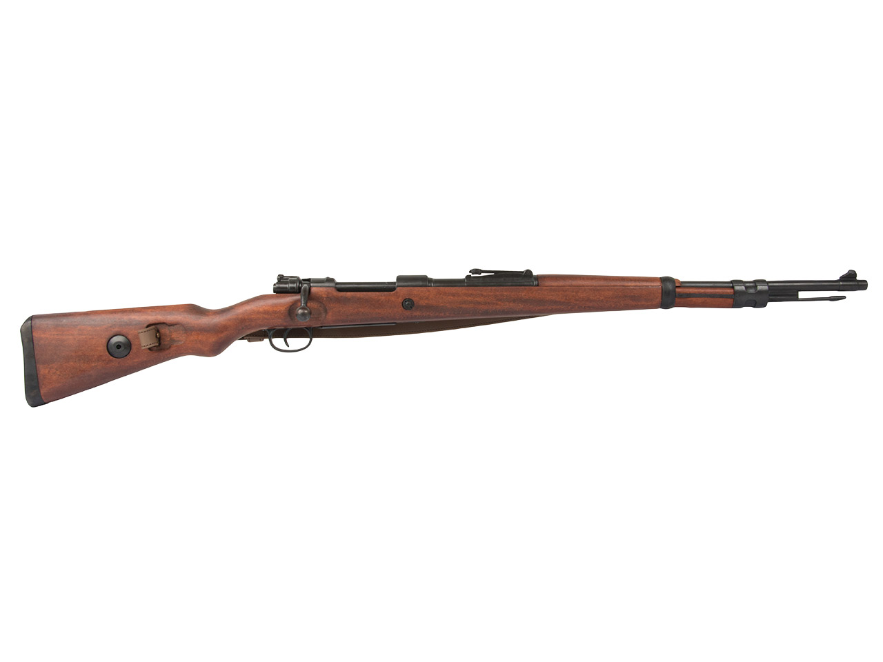 Deko Gewehr Karabiner Mauser 98 K 1935 Zweiter Weltkrieg mit Ledergurt Länge 110 cm
