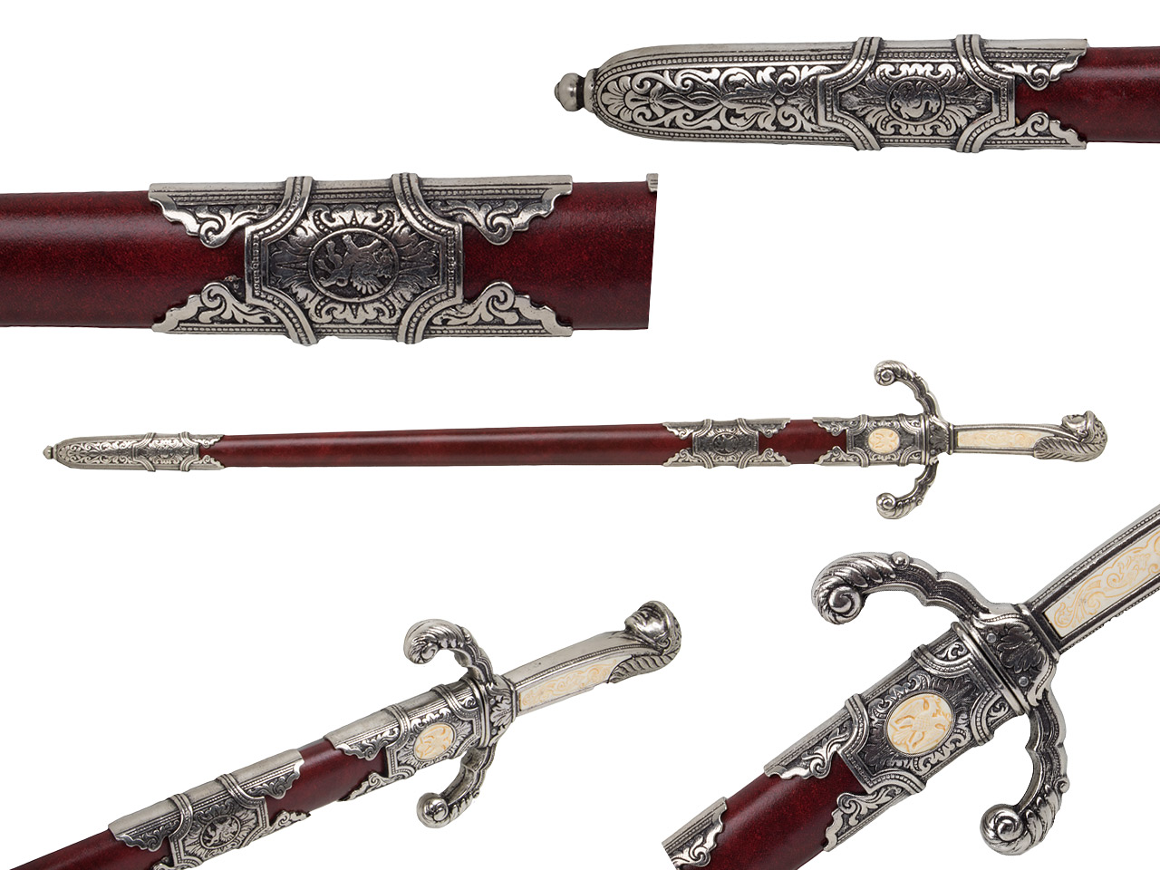 Deko Schwert Eisenschwert Peter der Große 18. Jahrhundert Gesamtlänge  87 cm silber inkluisve Scheide (P18)
