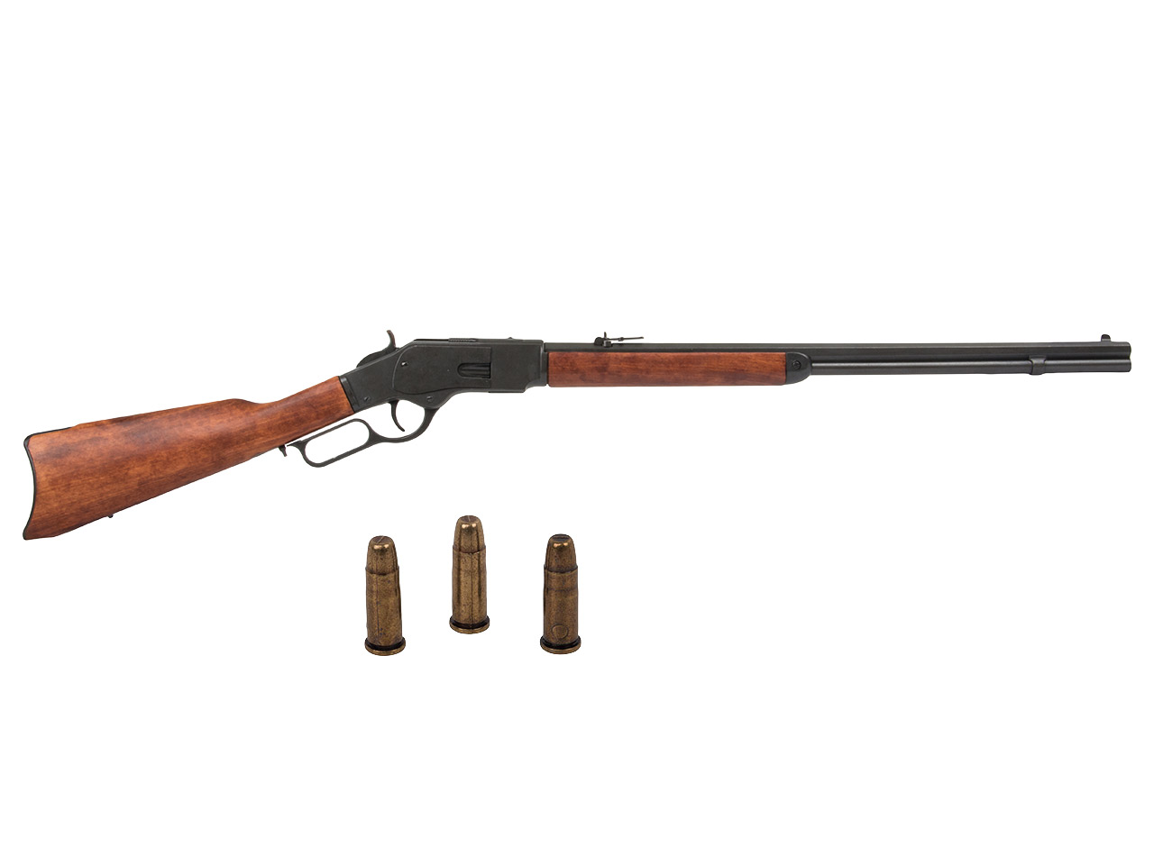 Deko Westerngewehr Denix Winchester Mod. 73 USA 1873 schwarz realistisches Repetieren mit Hülsenauswurf Gesamtlänge 110 cm