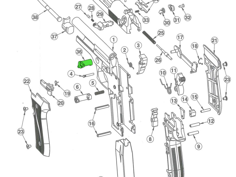 Demontagebolzen für Schreckschuss Pistole Ekol Firat Compact, Ersatzteil