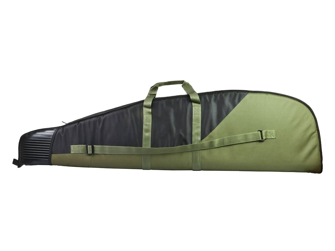Gewehrfutteral, grün-schwarz, 129 x 31cm, Polyester, dicke Polsterung, mit Tragegurt und Außentasche