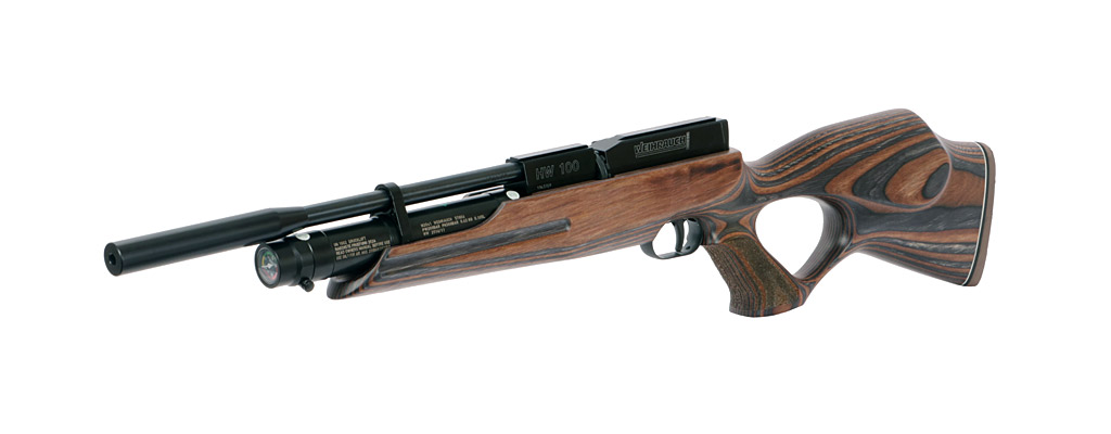 Pressluftgewehr Weihrauch HW 100 T mit Schichtholzlochschaft, Carbine, 5,5 mm (P18)