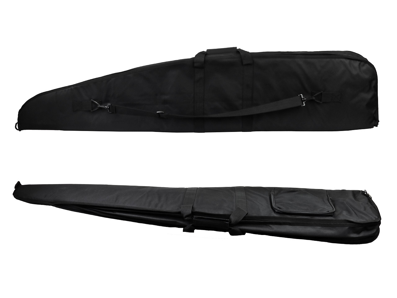 Doppel-Gewehrfutteral, schwarz, 130 x 25 cm, Polyester, für zwei Gewehre, mit Tragegurt und Außentasche