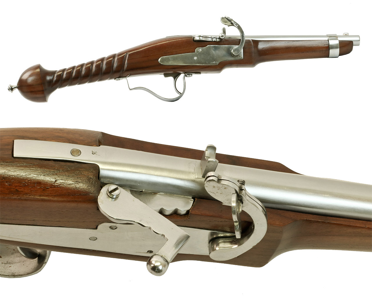 Vorderlader Luntenschlosspistole Matchlock Pistol Kaliber .63 bzw. 16 mm gedrehter Griff (P18)