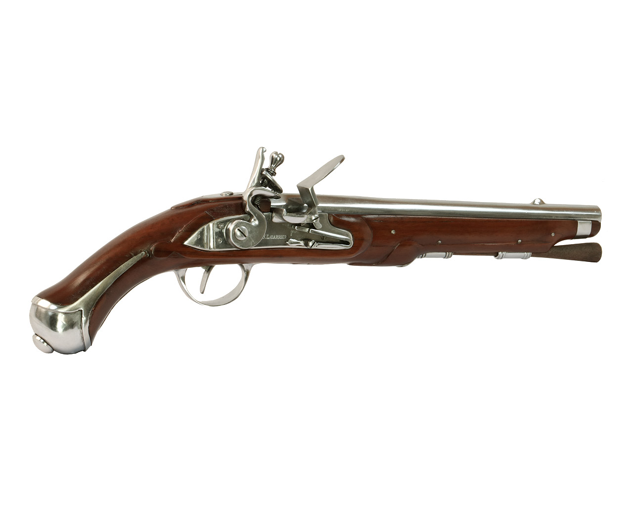Vorderlader Steinschlosspistole French 1733 Flintlock Pistol, stahl, Kaliber .61 bzw. 15,5 mm (P18)