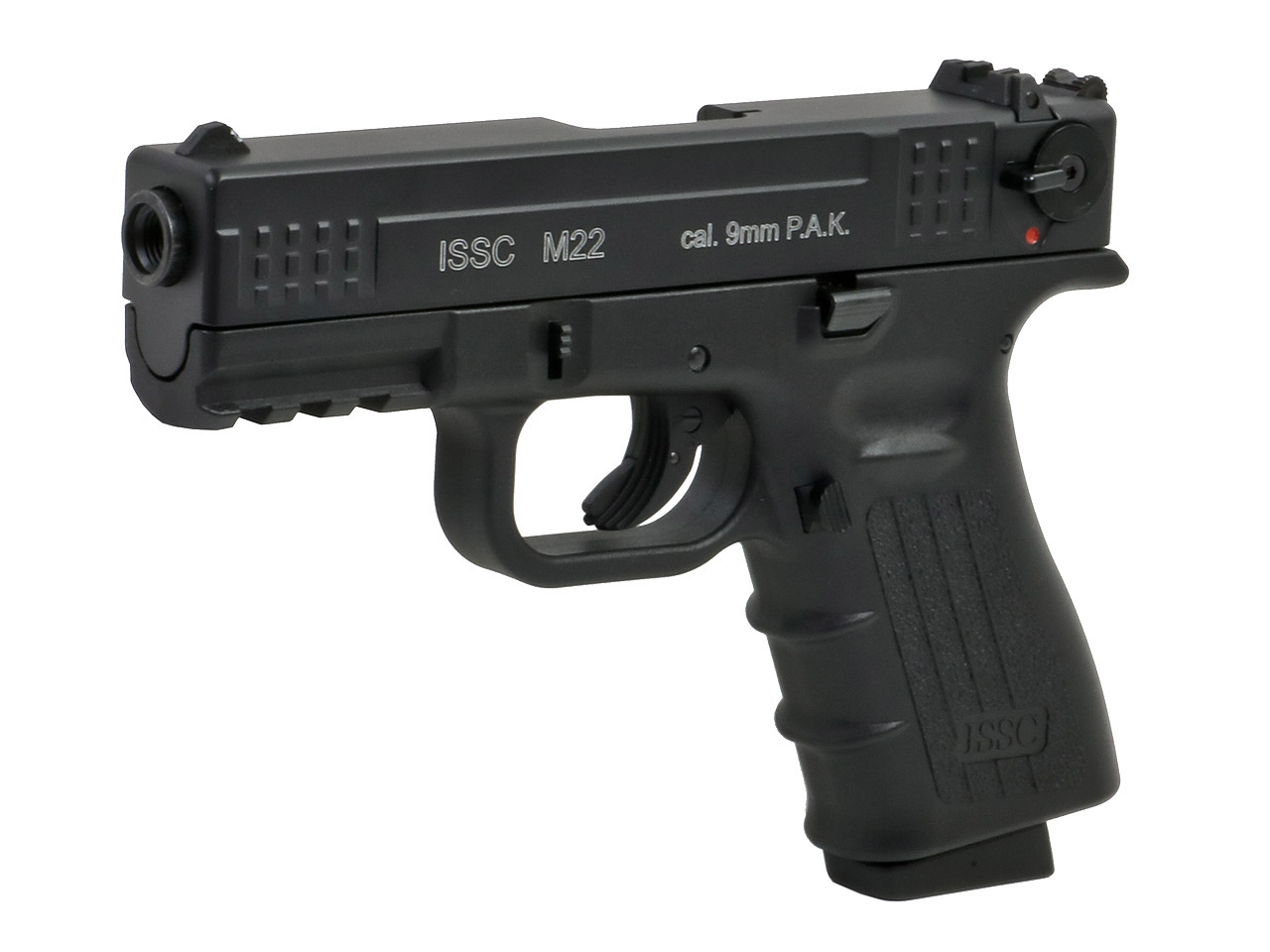 B-Ware Schreckschuss Pistole ISSC M22 schwarz Kaliber 9 mm P.A.K. (P18)