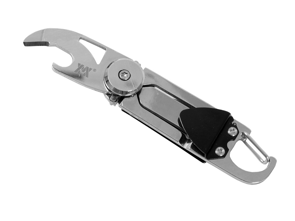 Multitool Design KeyX mit Karabinerhaken Flaschenöffner Dosenöffner Klinge