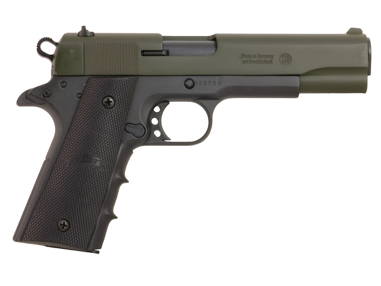 Schreckschuss Pistole Melcher Colour Concept ME 1911 Sport oliv black Kaliber 9 mm P.A.K. (P18) <b>+ 50 Schuss</b>