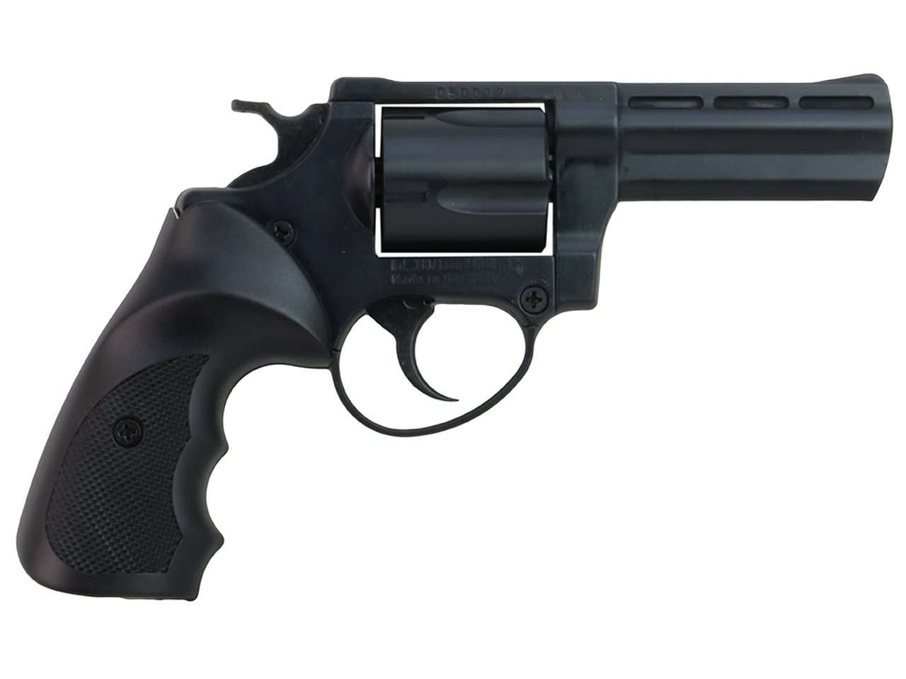 Schreckschuss Revolver Melcher ME 38 Magnum brüniert Combat Kunststoffgriff Kaliber 9 mm R.K. (P18) <b>+ 50 Schuss</b>